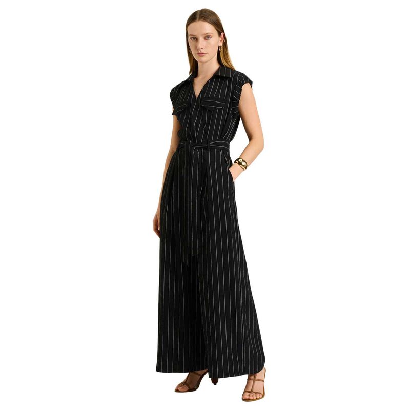 Veronika Maine Wide Pinstripe Jumpsuit image number 0